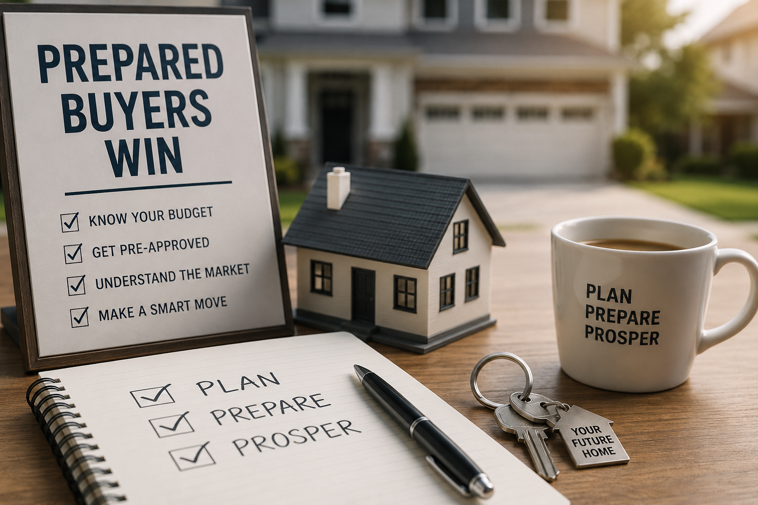 House model and keys representing first-time home buying