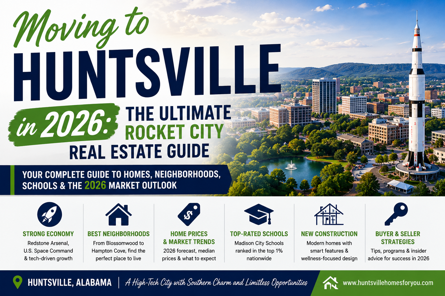 Moving to Huntsville in 2026? The Ultimate Rocket City Real Estate Guide header image.