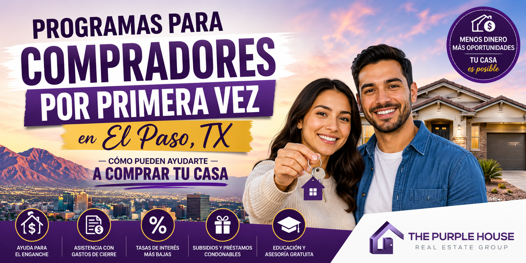 Programas para Compradores de Vivienda por Primera Vez en El Paso, TX y Cómo Pueden Ayudarte a Comprar una Casa header image.