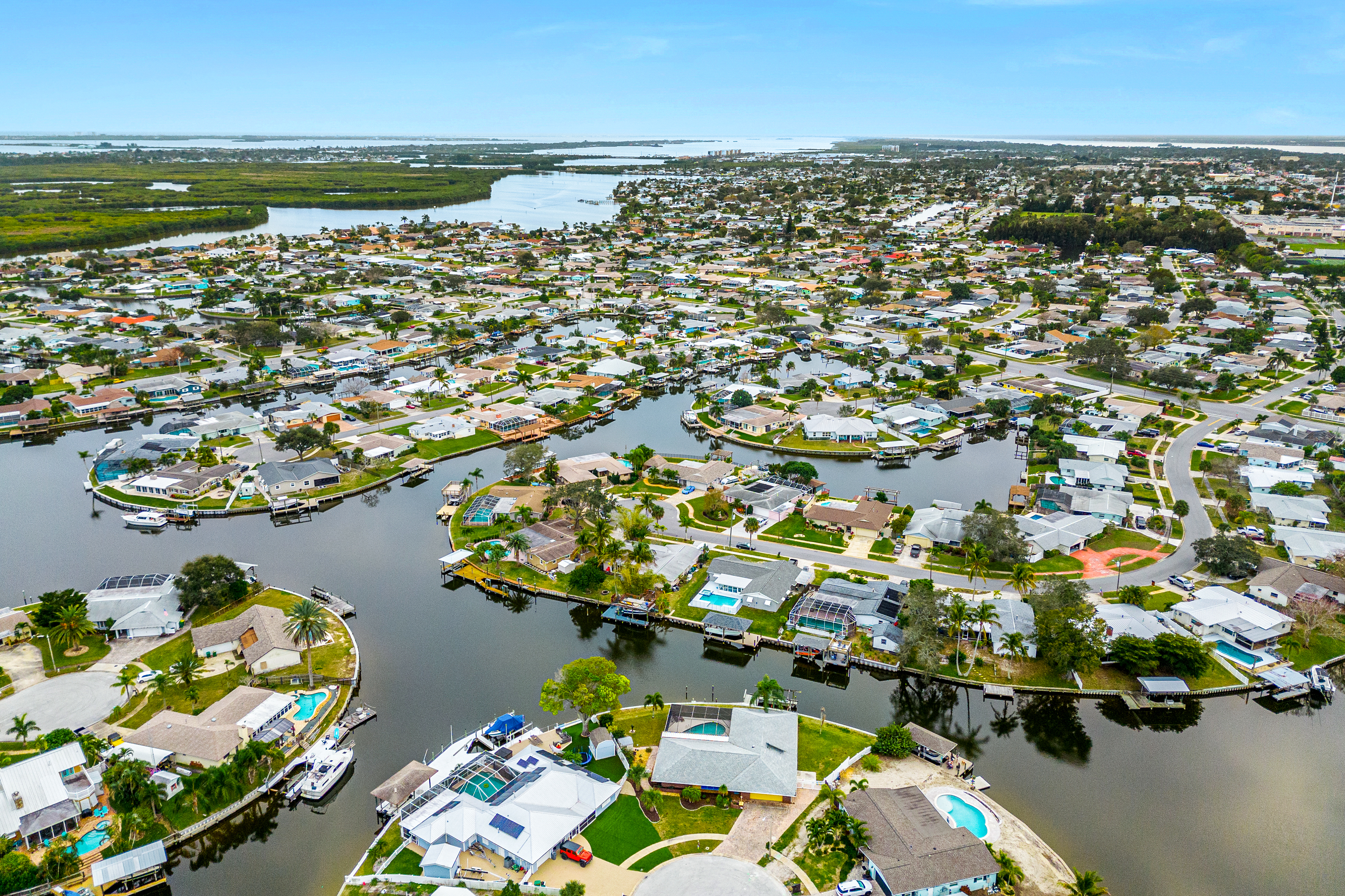 Aerial View of Diana Shores Neighborhood in Merritt Island, Florida