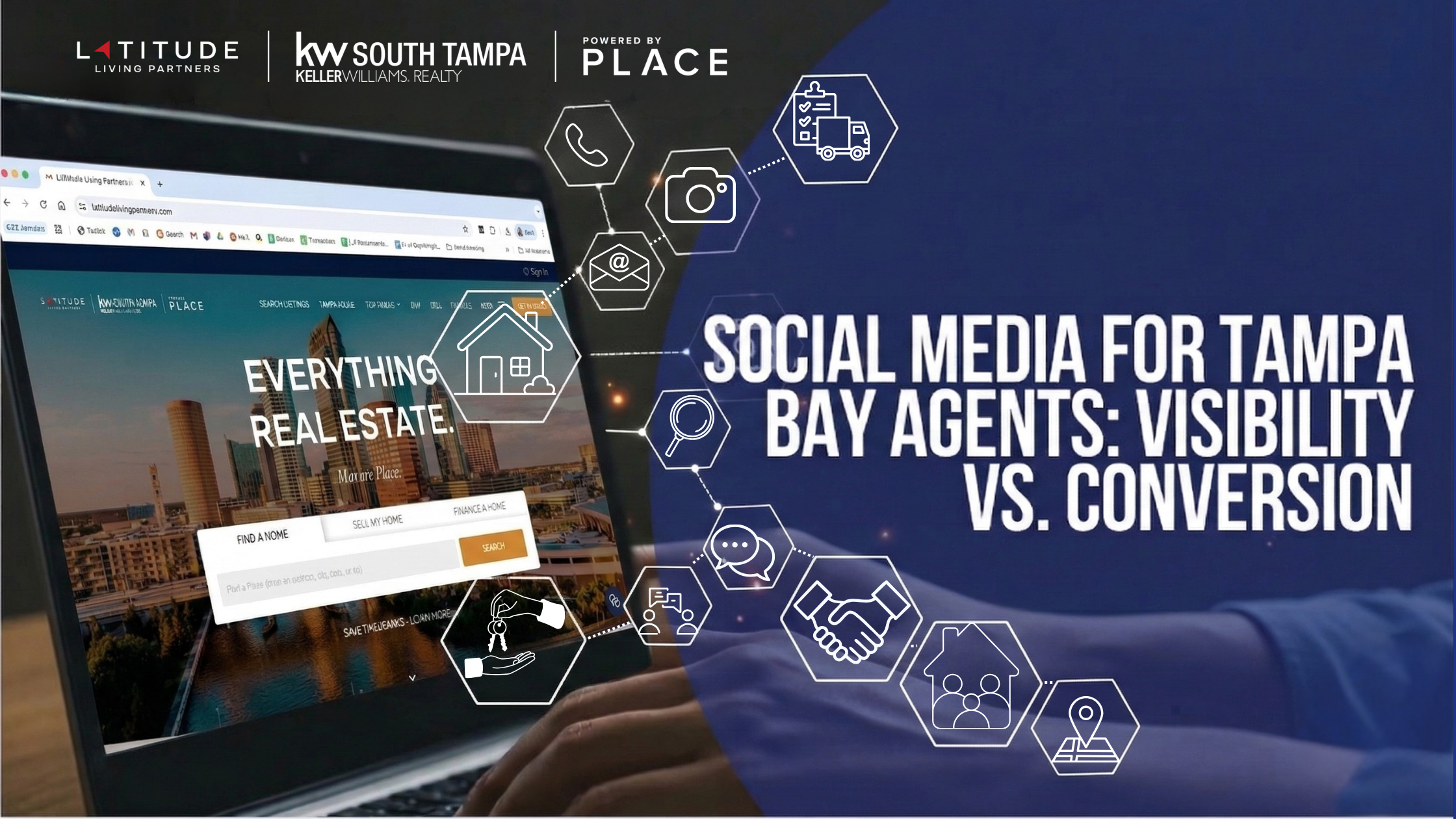 Social Media for Tampa Bay Agents: Visibility vs. Conversion header image.