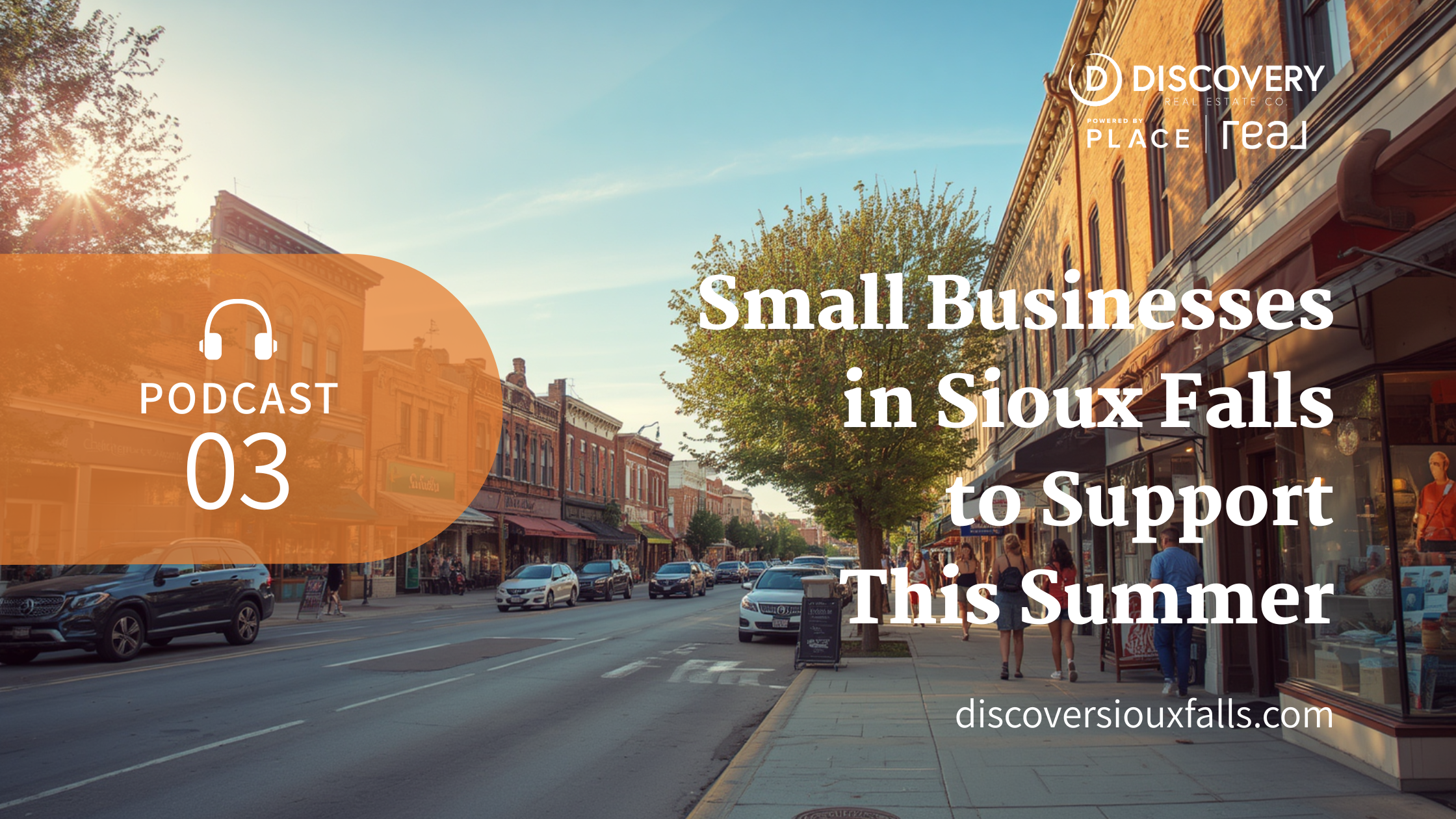 Downtown Sioux Falls showcasing locally owned shops, restaurants, and businesses to support during the summer season.