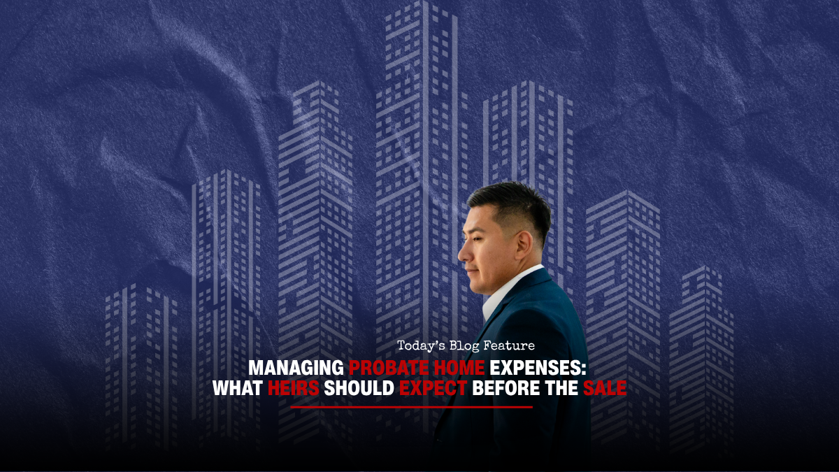 Heirs reviewing monthly costs for a probate property with a Realtor® at a dining table.