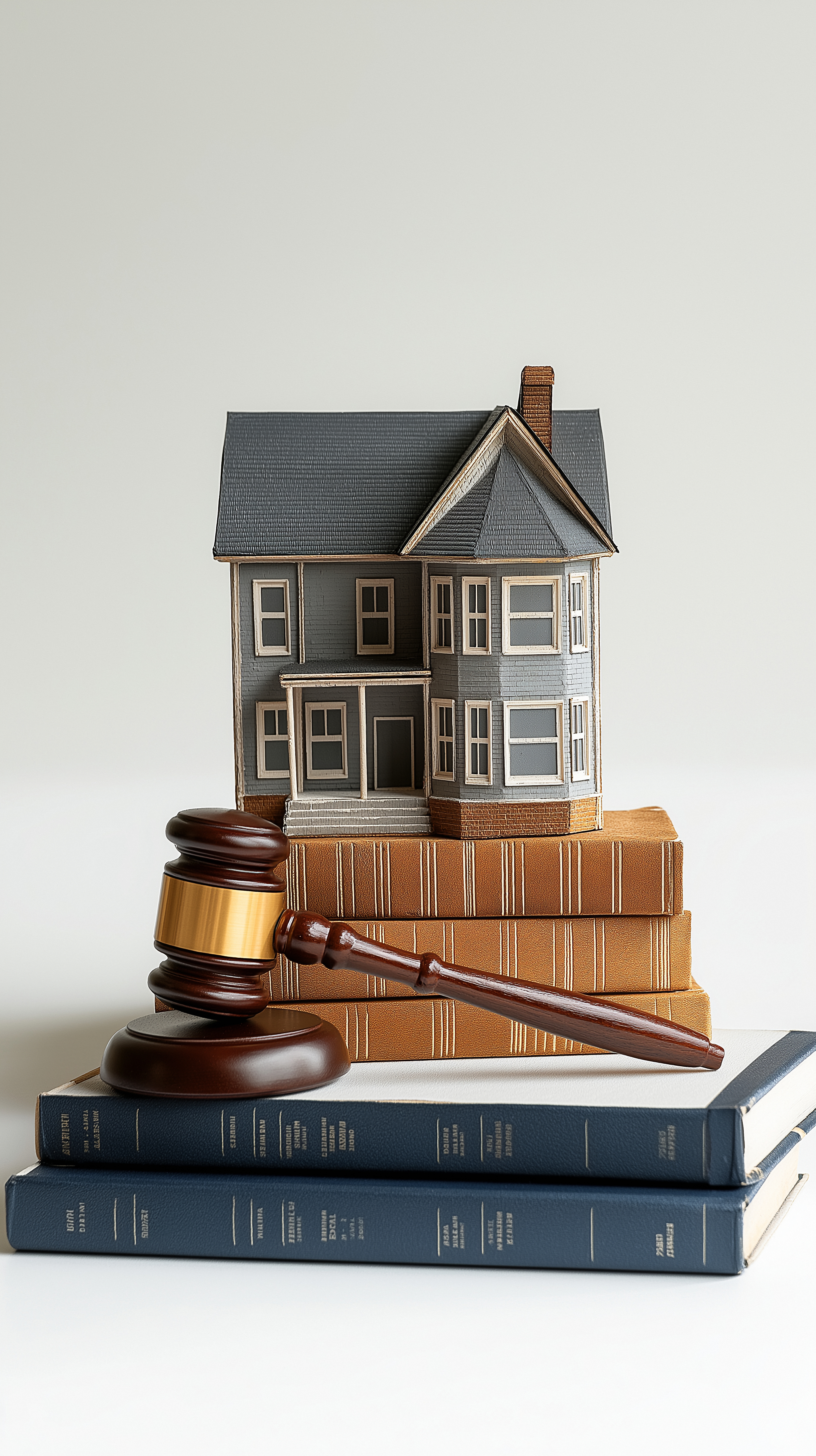 Probate process paperwork with a gavel and miniature house.
