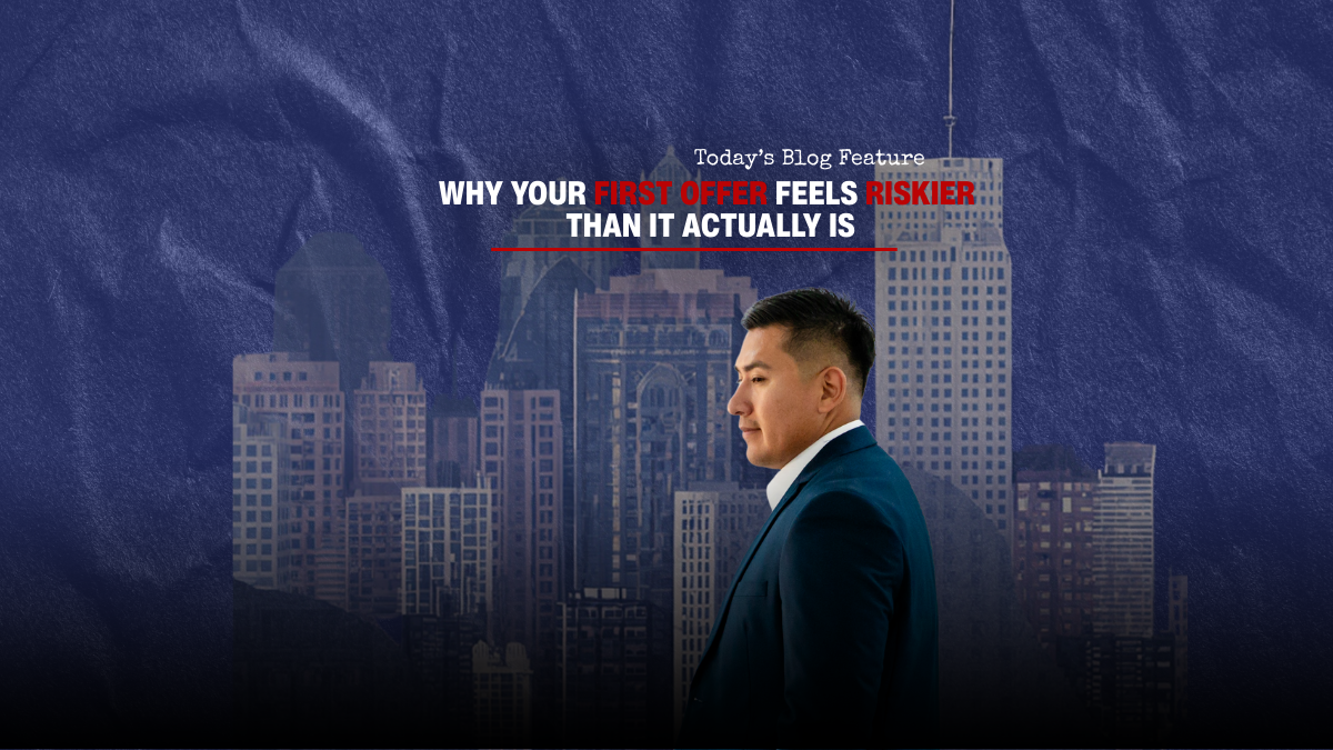 first home offer paperwork on kitchen table with keys