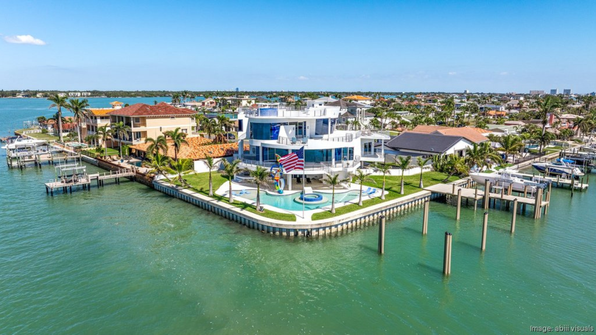 Treasure Island mansion with 135-foot yacht dock heads to auction header image.