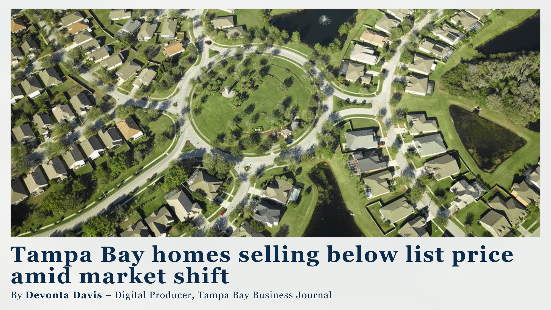Tampa Bay homes selling below list price amid market shift header image.