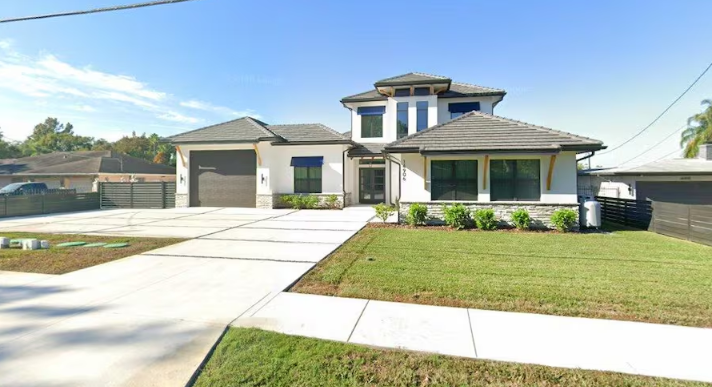 Luxury home at night