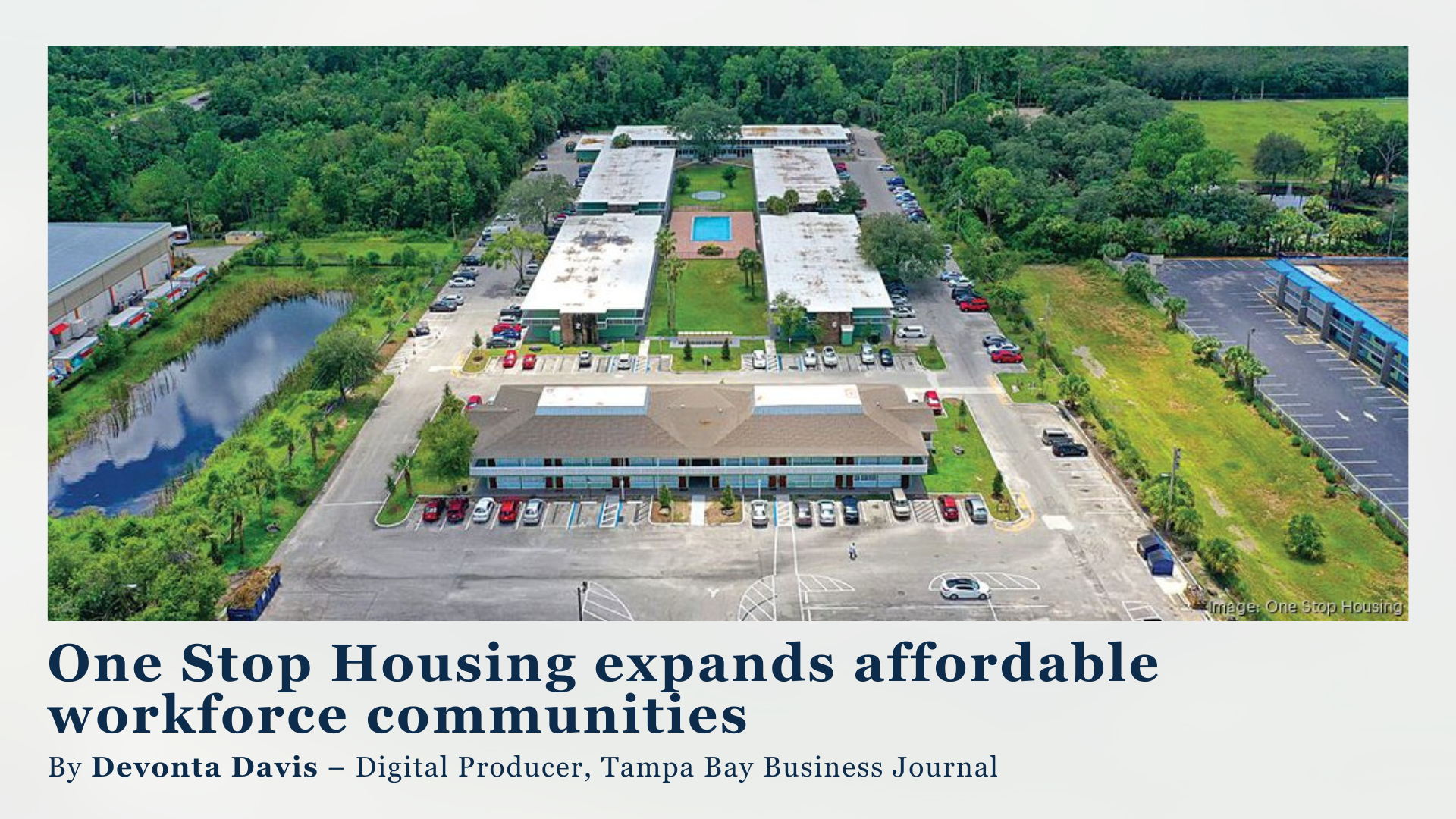 One Stop Housing expands affordable workforce communities header image.