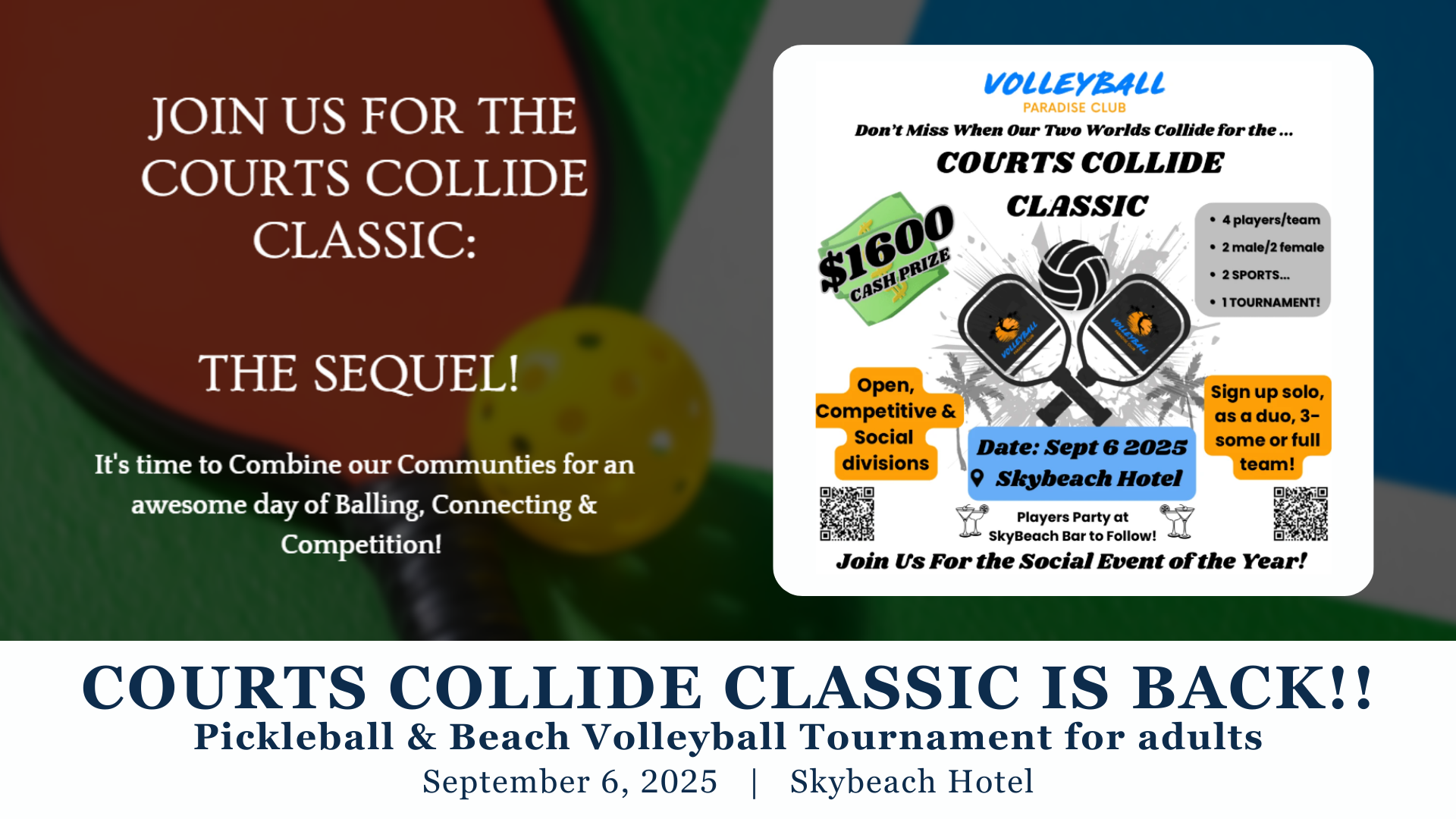 COURTS COLLIDE CLASSIC IS BACK!! header image.