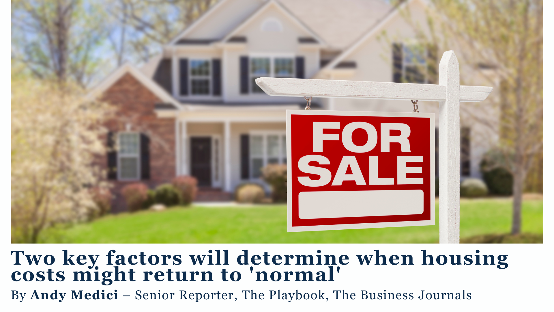 Two key factors will determine when housing costs might return to 'normal' header image.
