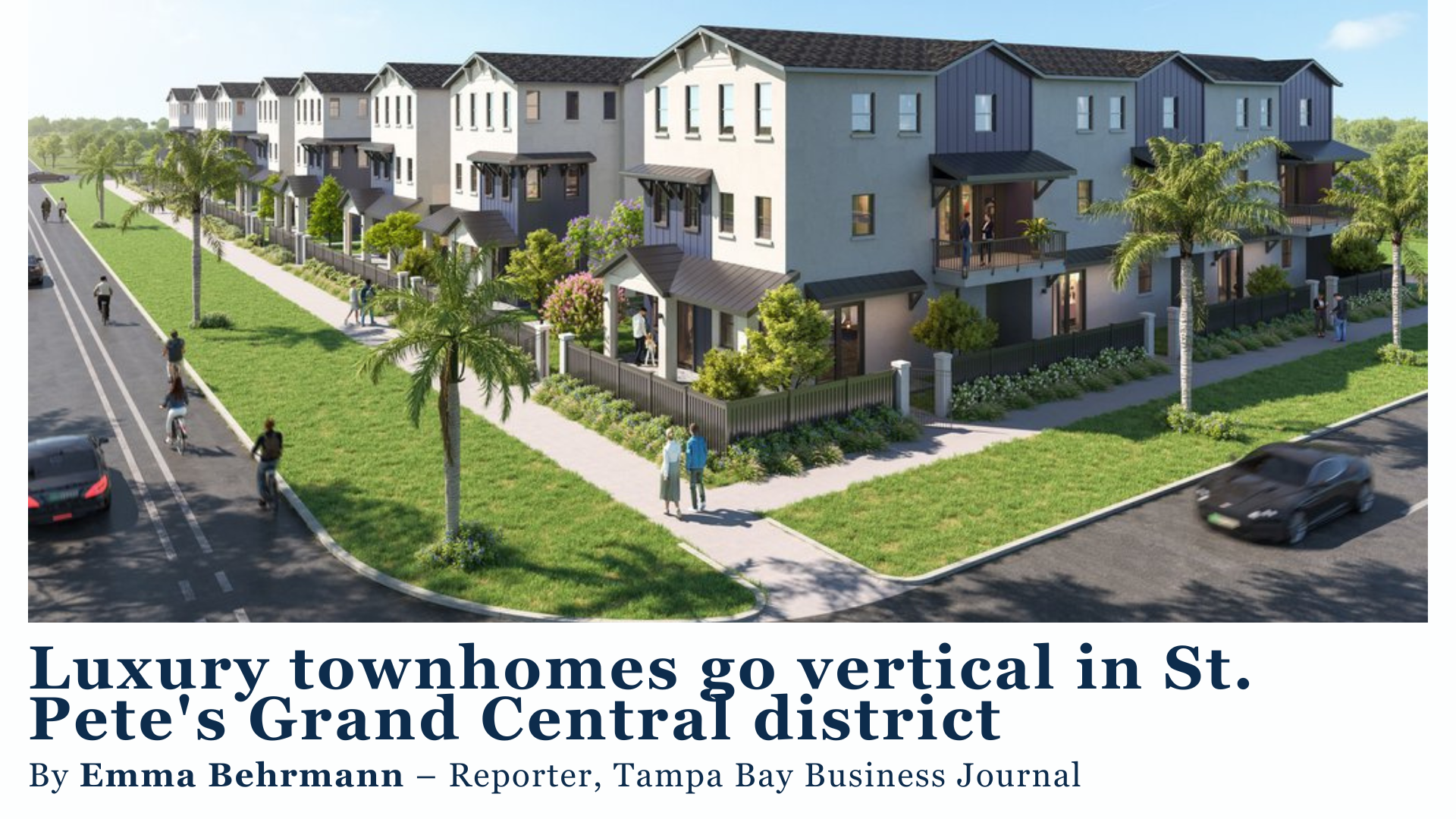 Luxury townhomes go vertical in St. Pete's Grand Central district header image.