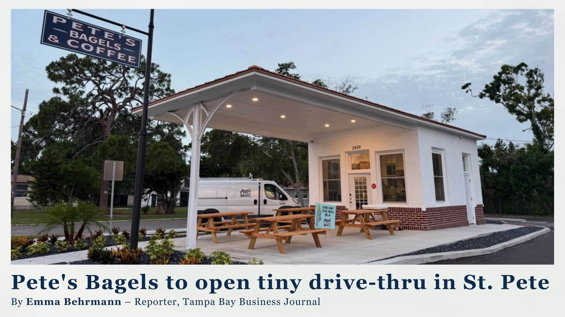 Pete's Bagels to open tiny drive-thru in St. Pete header image.