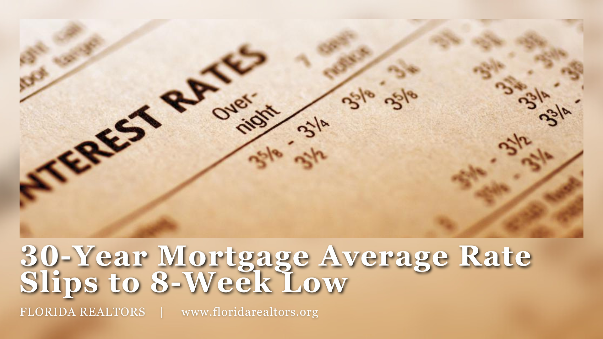 30-Year Mortgage Average Rate Slips to 8-Week Low header image.