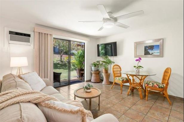 kihei-shores-living room-condo-unit-e104
