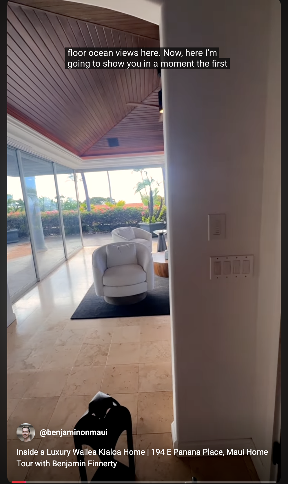 Maui luxury home at 194 E Panana Place in Wailea Kialoa with pool and cedar-beam ceilings, represented by Benjamin Finnerty, The 808 Team.