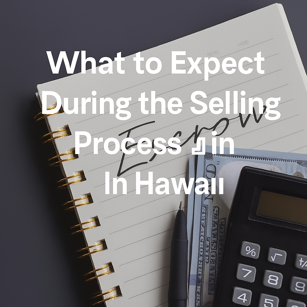 Escrow documents and pen on a table in a Hawaii