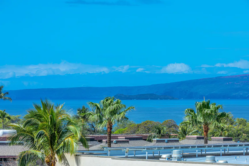 Kihei Akahi condos for sale with ocean views toward West Maui from South Kihei.