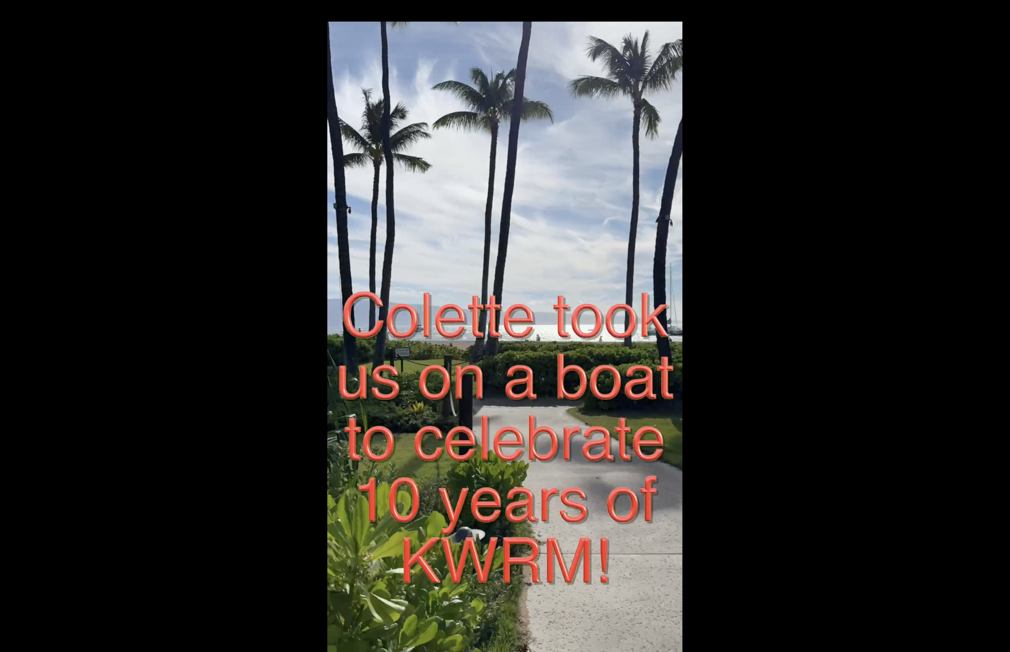 A photo from the video of us on a boatride