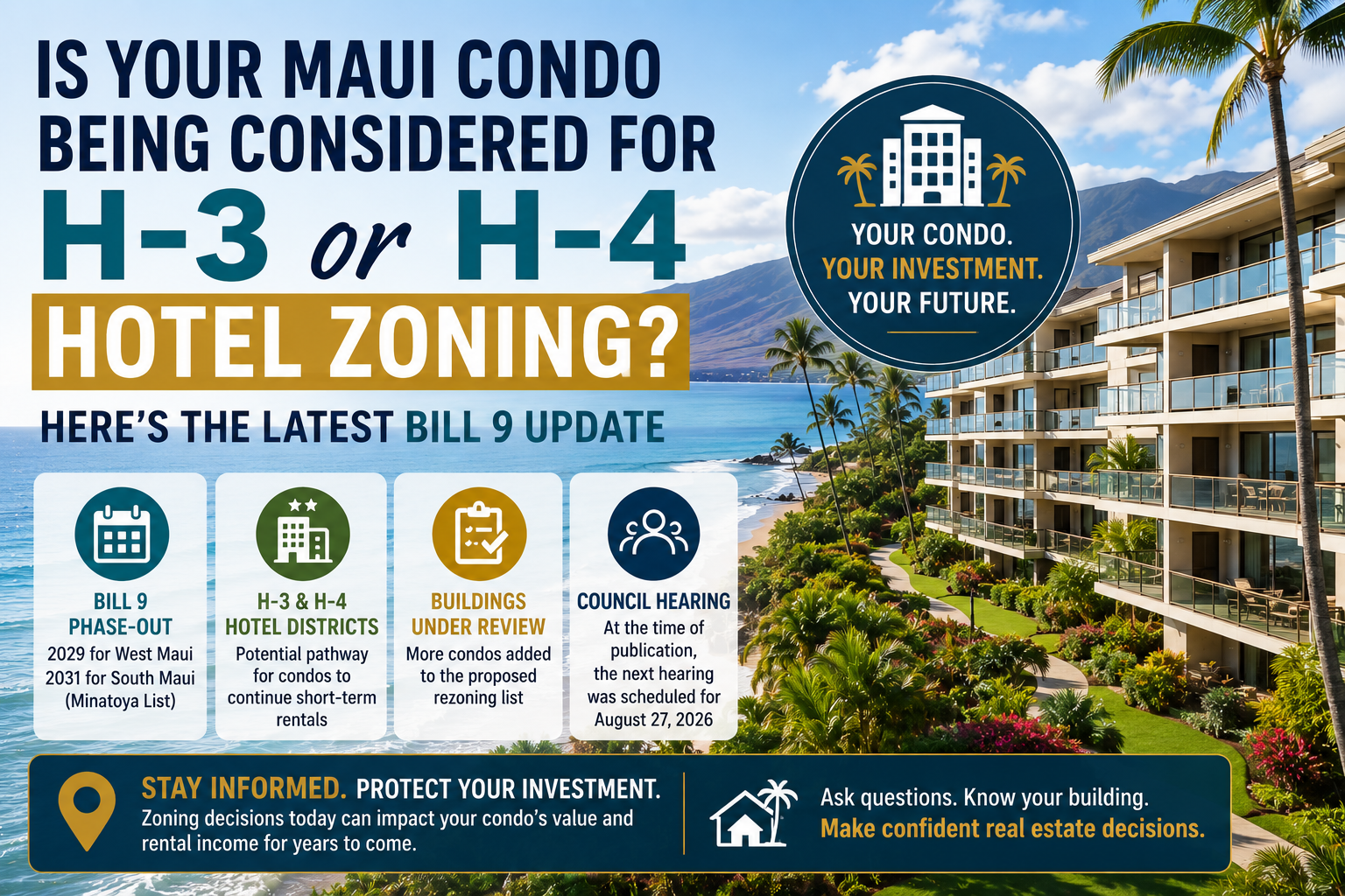 Is Your Maui Condo on the New Hotel Rezoning List? Here's What Changed Before the August 27 Council Hearing header image.