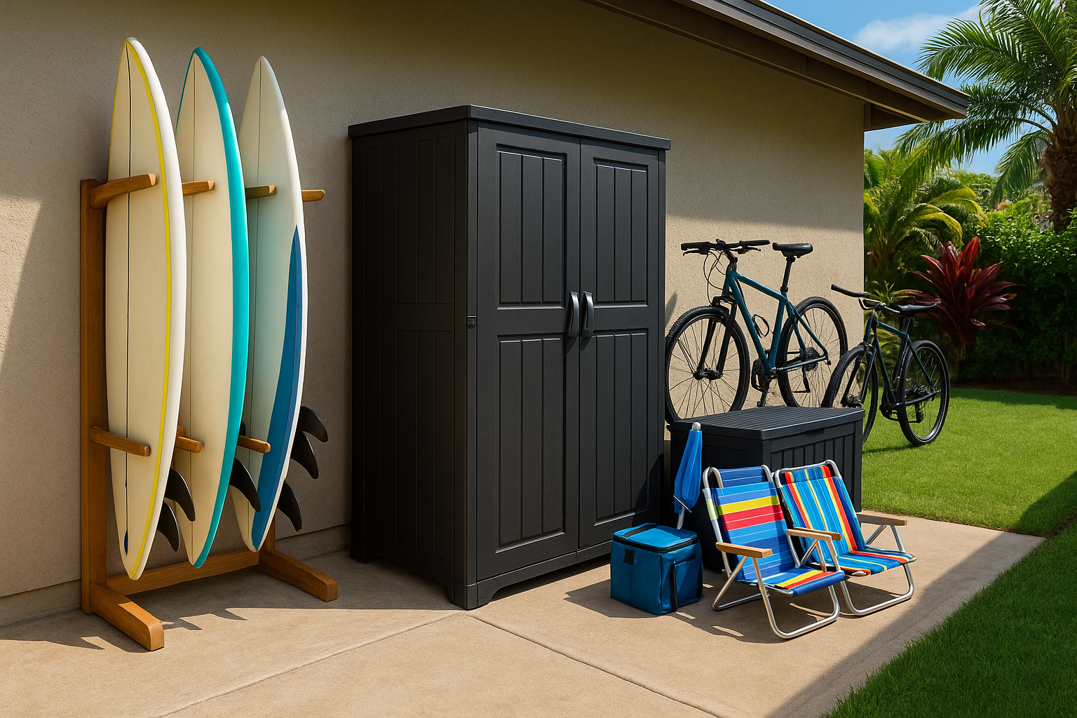Outdoor storage in a maui home