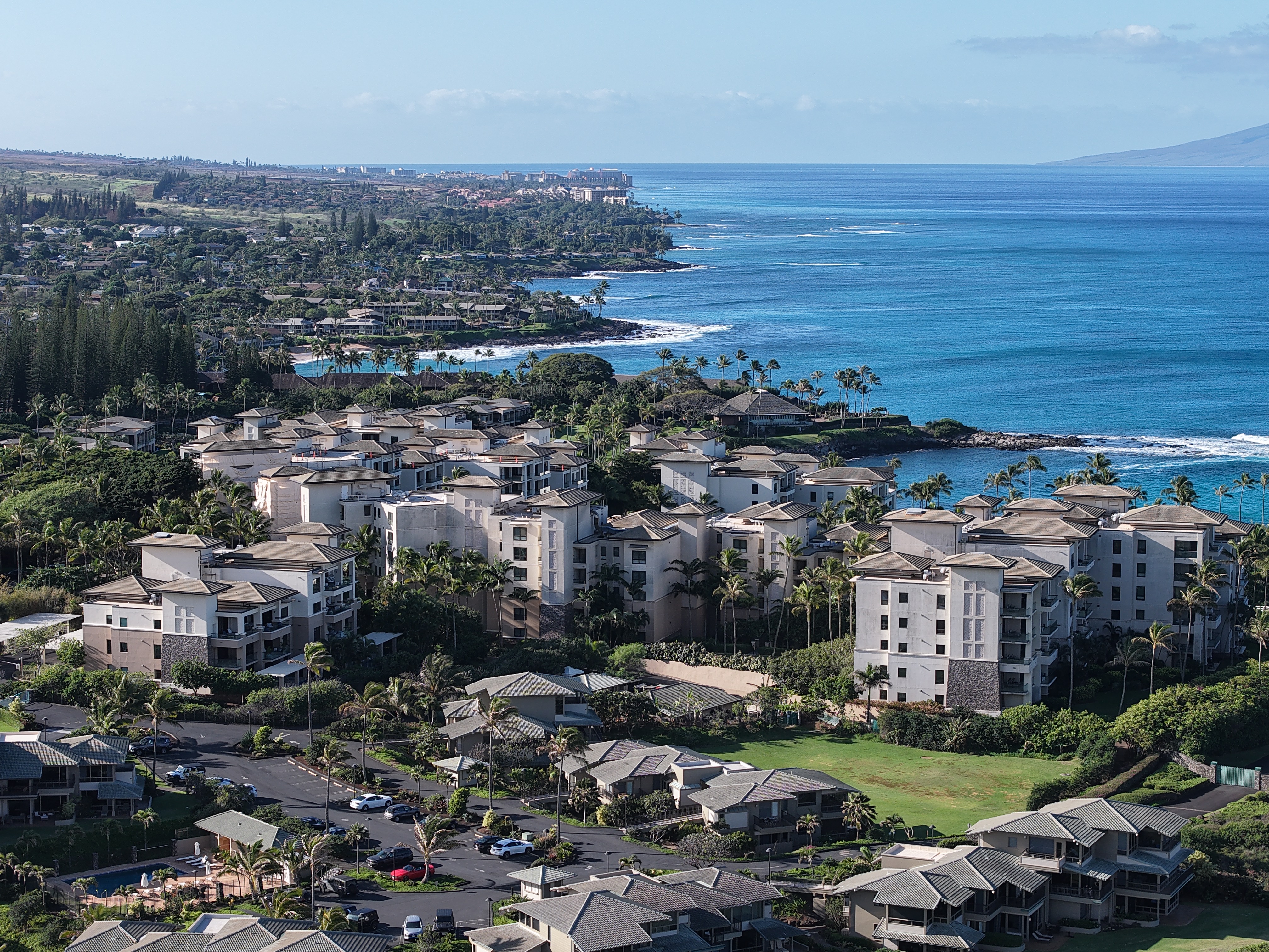 West Maui condo montage featuring resort communities and vacation rental properties affected by Maui Bill 9 and Bill 88 zoning changes.