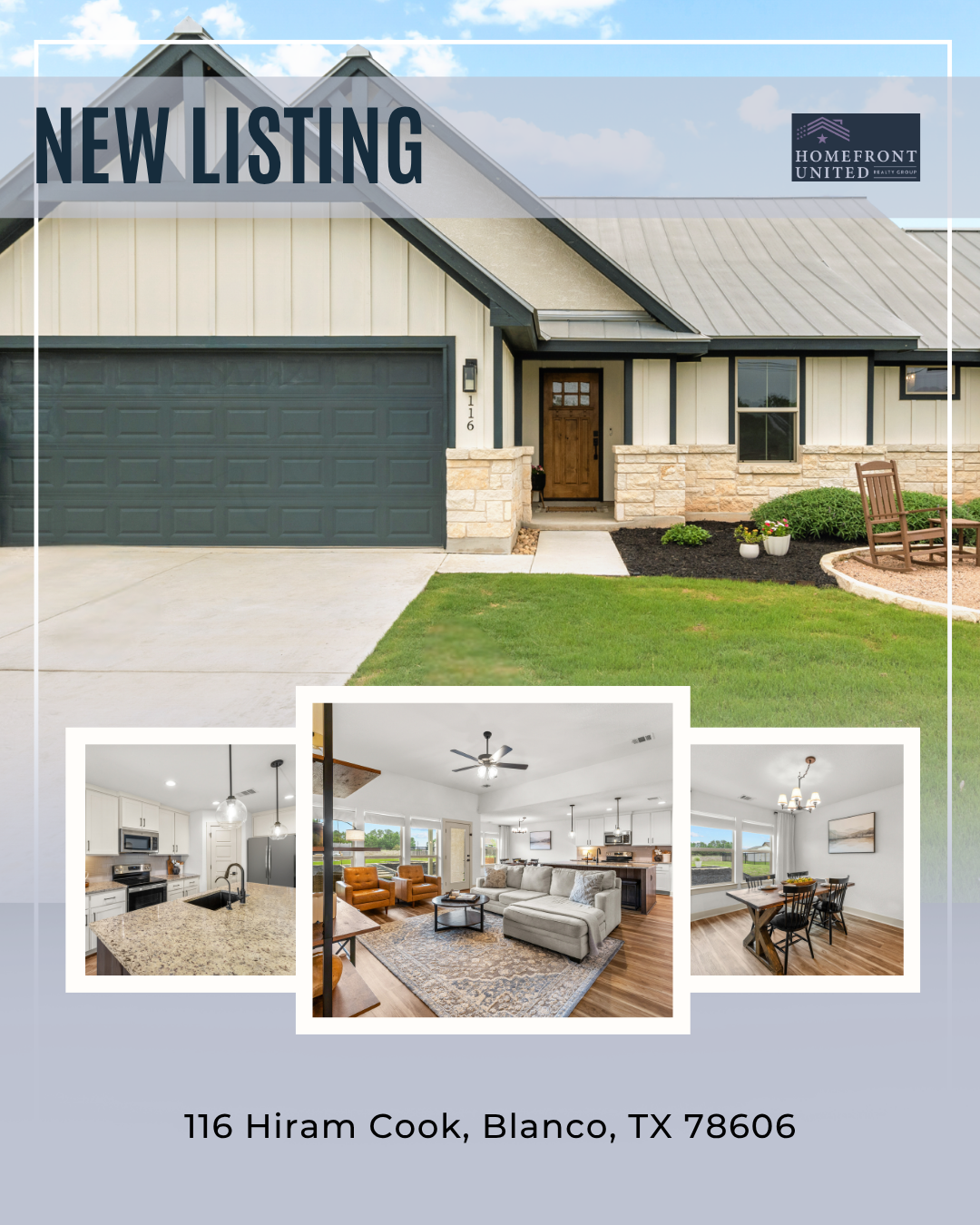 Modern Hill Country Living at 116 Hiram Cook, Blanco, TX header image.