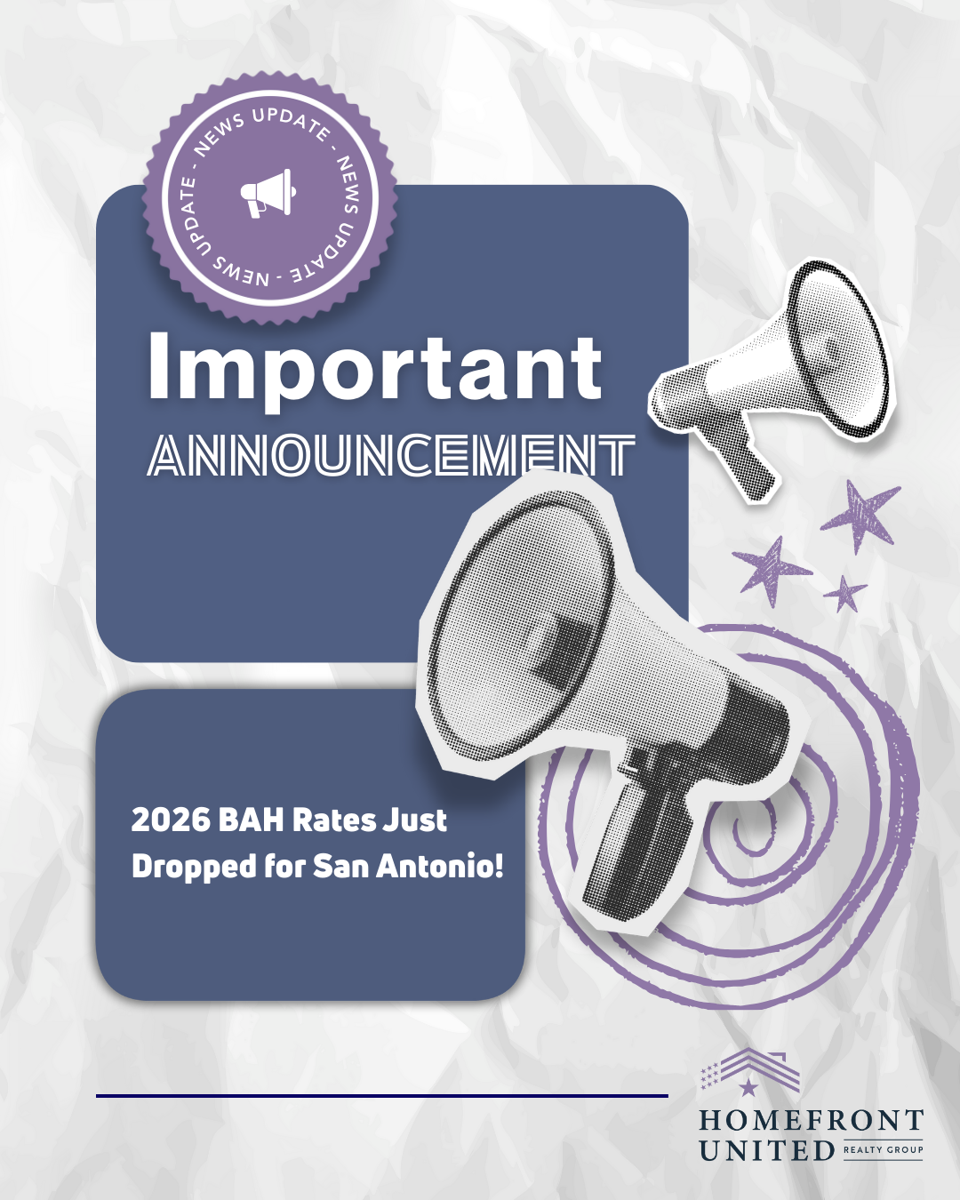 2026 BAH Update — Joint Base San Antonio Military Housing header image.