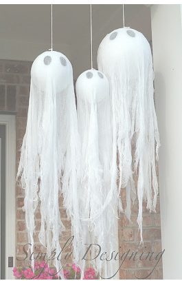 Easy DIY Floating Ghosts for Halloween header image.