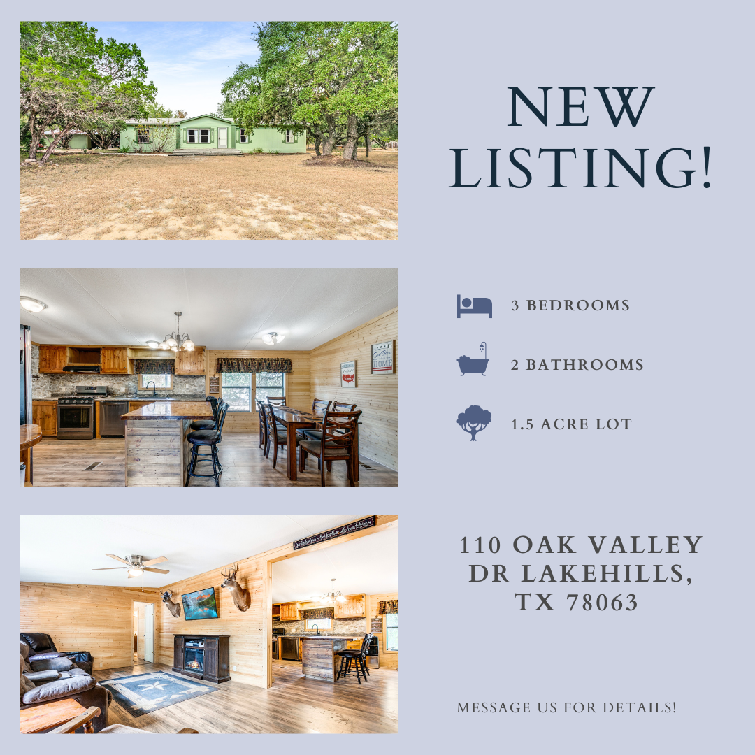 Explore Your Dream Home at 110 Oak Valley Drive, Lakehills, TX header image.