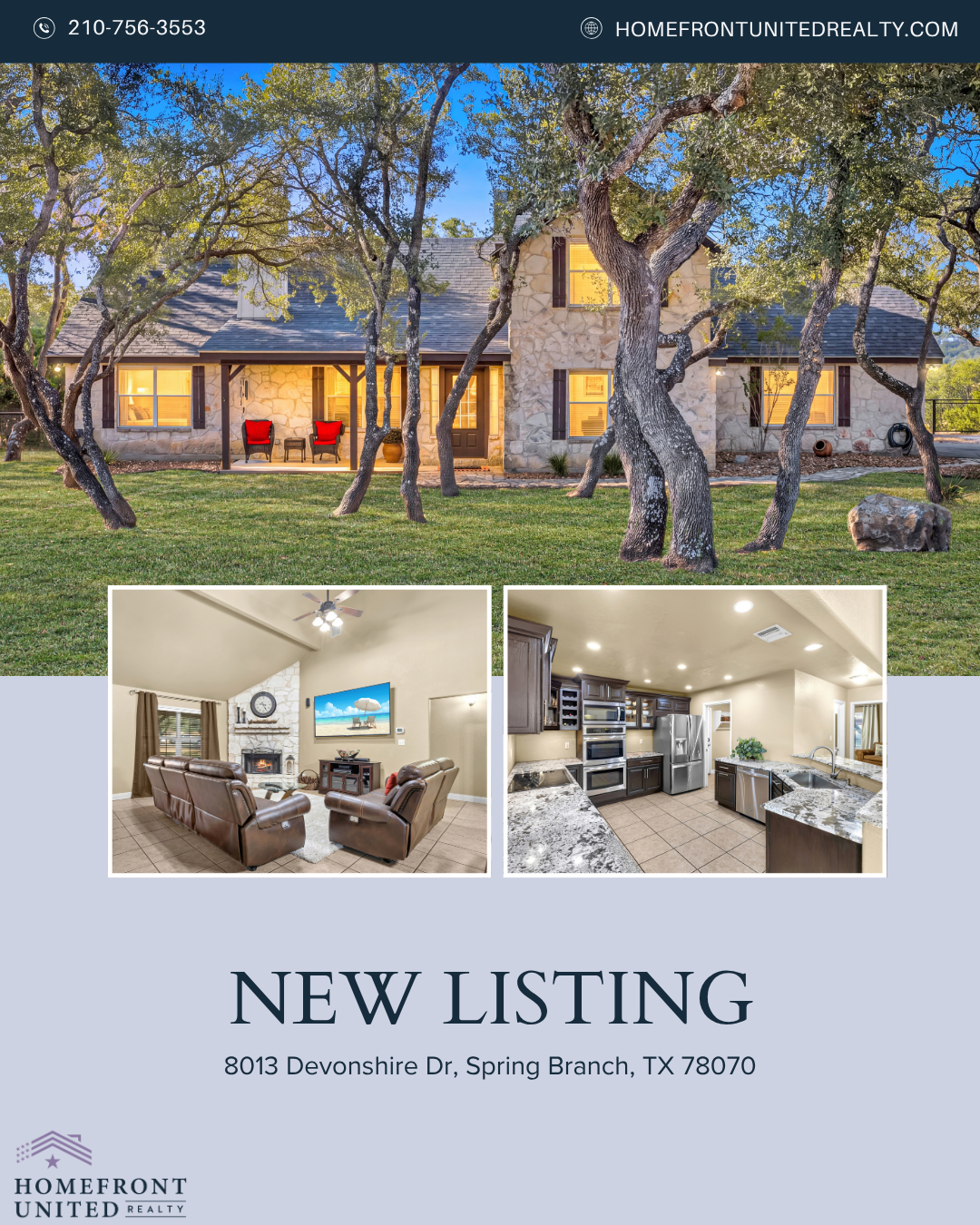 Discover Hill Country Living at 8013 Devonshire Dr in Spring Branch, TX header image.