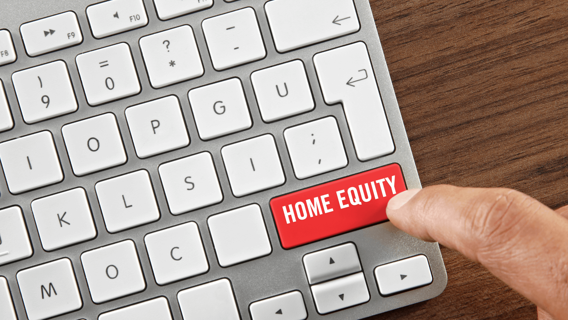 Keyboard with A Red Button That Says Home Equity