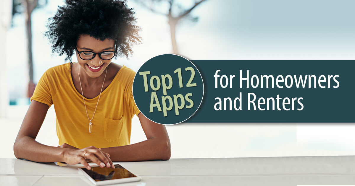 Top 12 Apps for Homeowners and Renters header image.