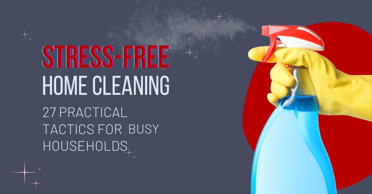 Spray Bottle Held by Hand in Glove Stress Free Home Cleaning Tips
