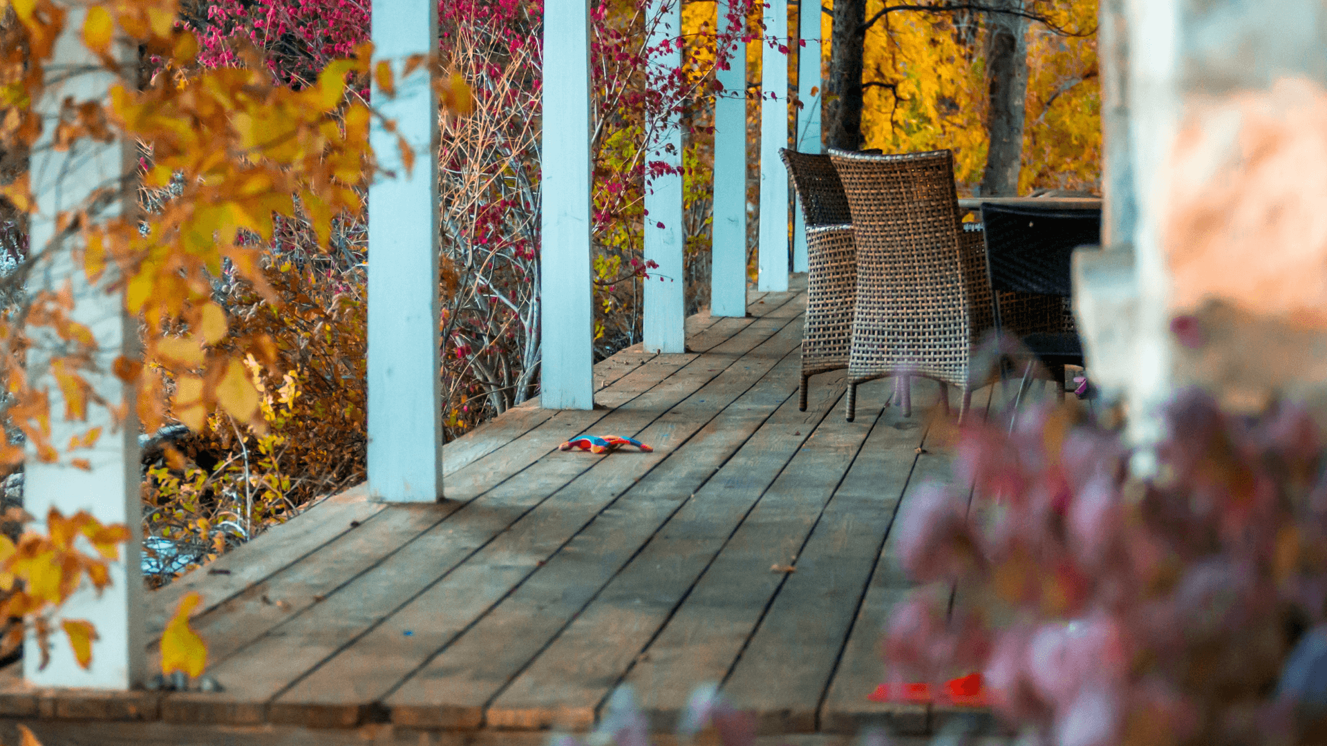 Front porch in the Fall