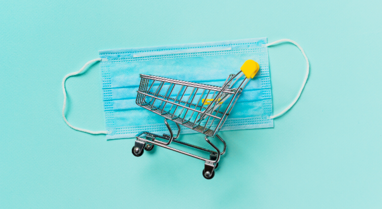 Shopping Cart and Covid Mask