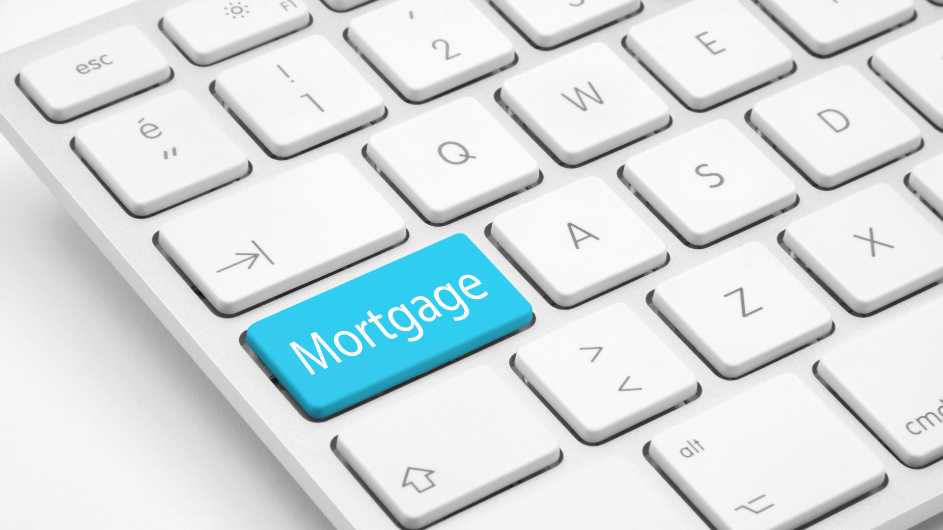 Keyboard with a key that reads Mortgage on it
