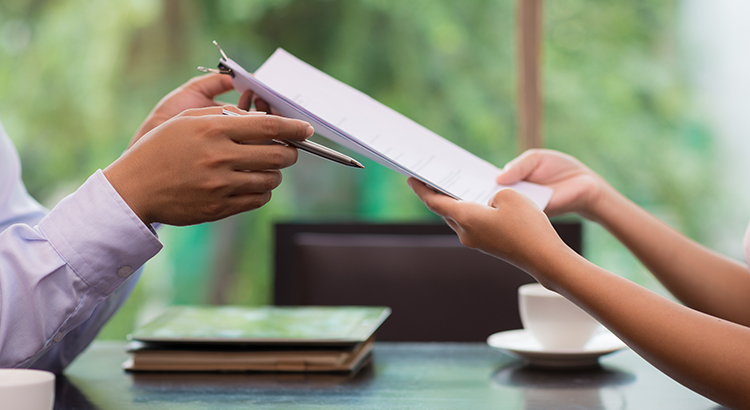 Handing a contract from one person to another