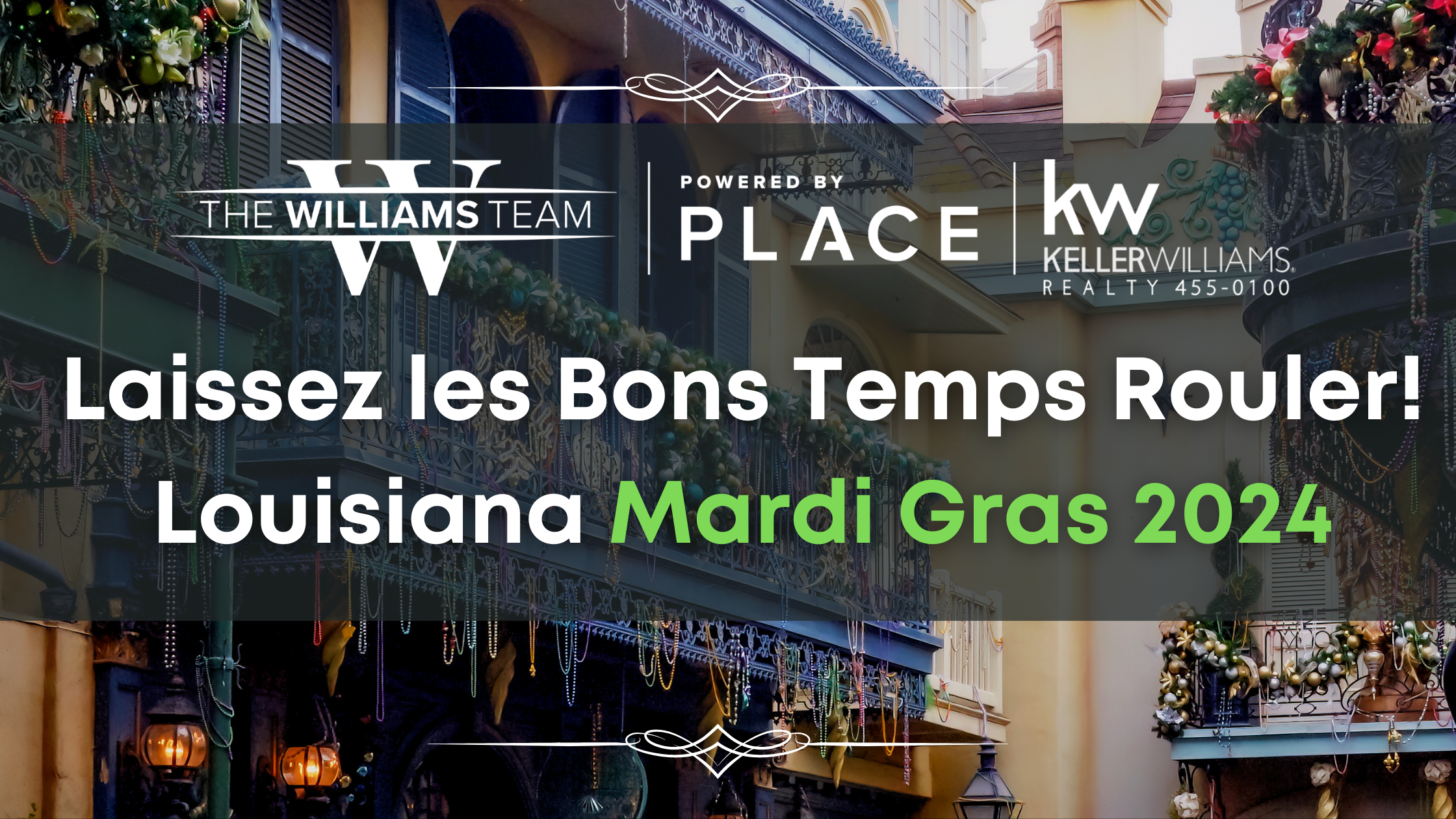 Laissez les Bons Temps Rouler! Louisiana Mardi Gras 2024 header image.
