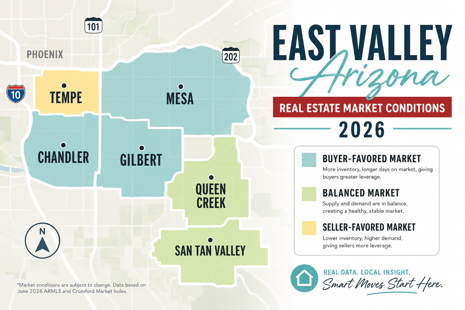 East Valley Arizona Cities Map