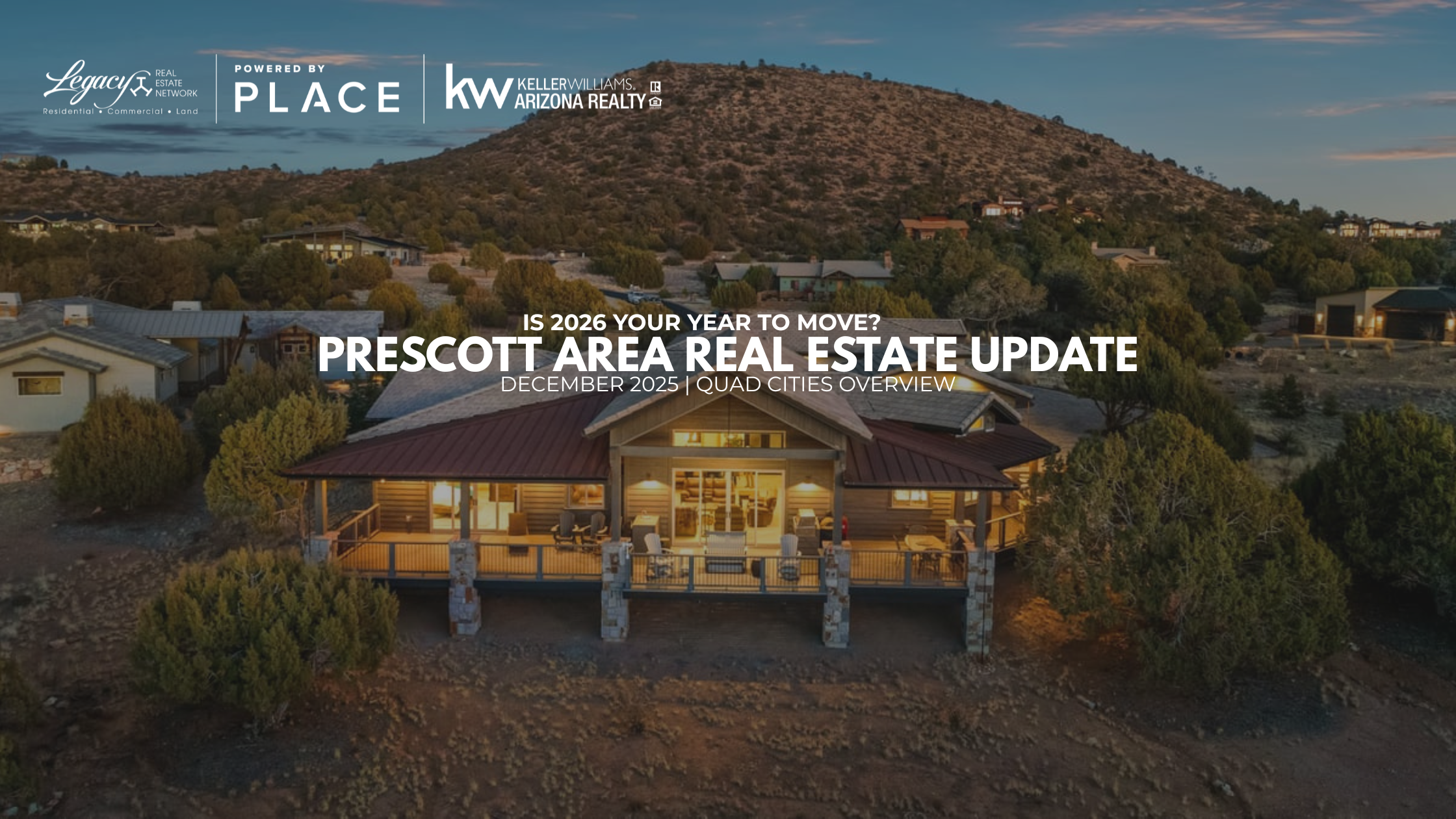 Aerial Shot of Luxury Prescott Area Home at Twighlight