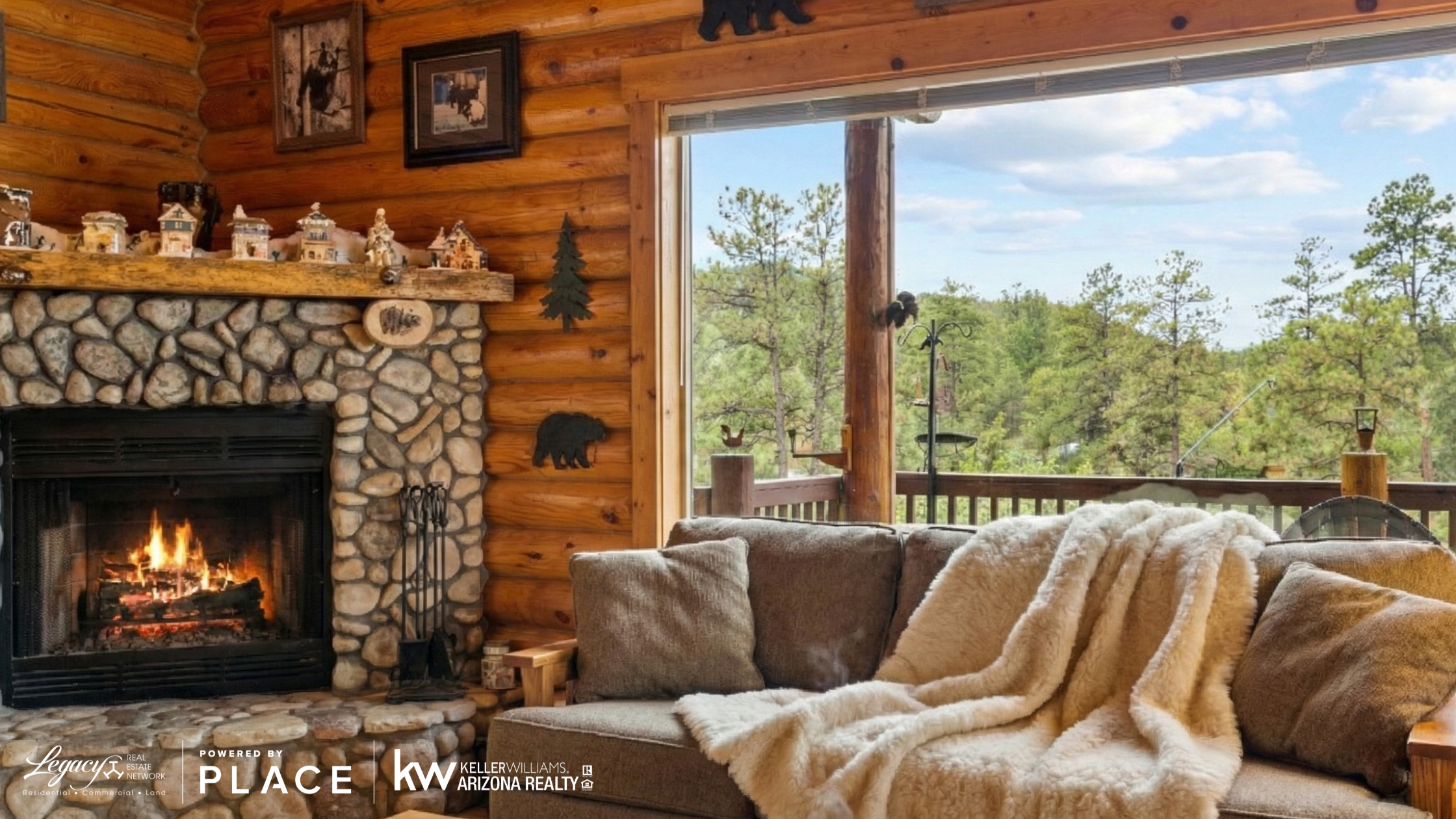 Cozy living room with fireplace