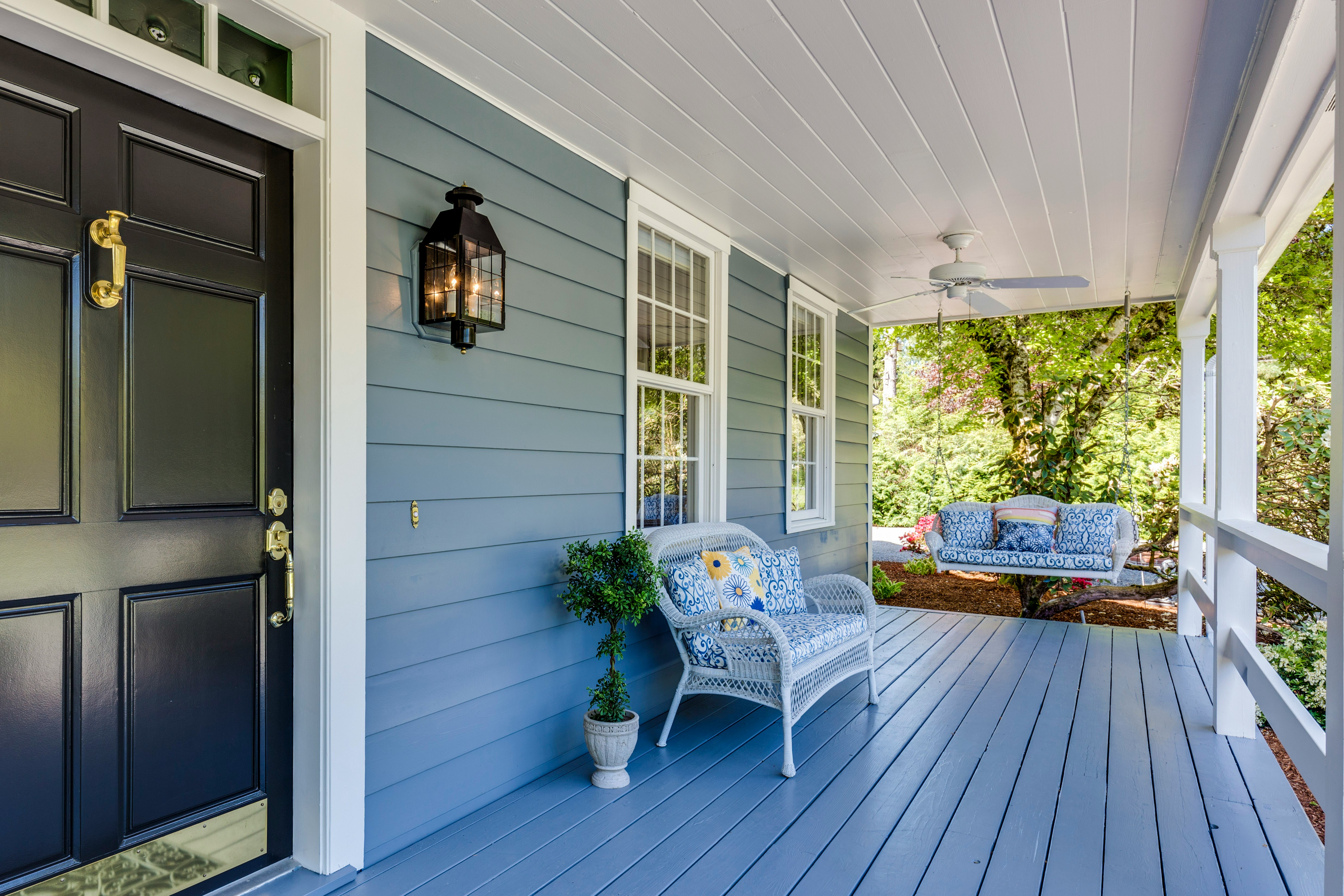 Beautiful Aiken, SC front porch during the spring.