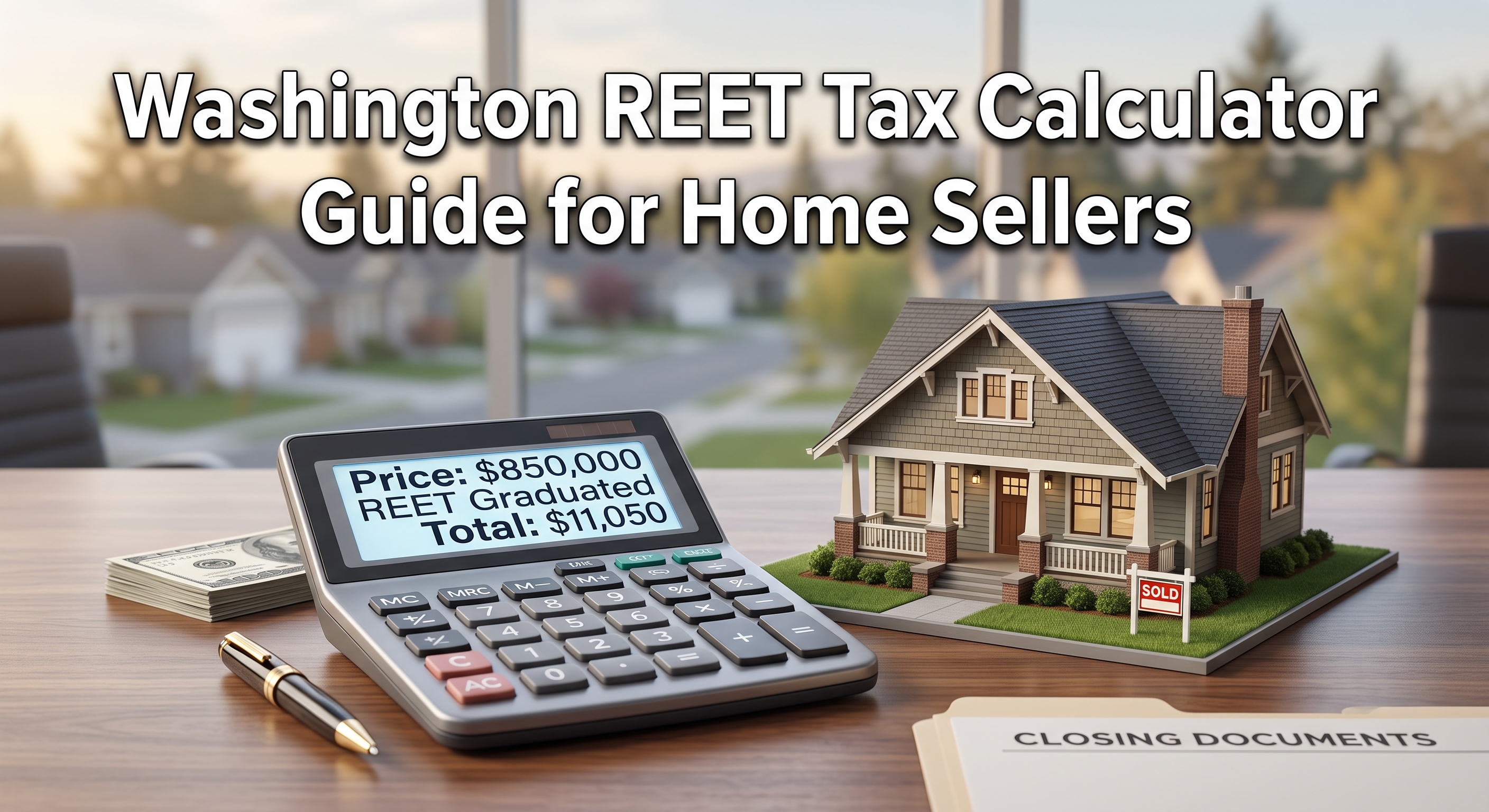 Washington REET Tax Calculator Guide for Home Sellers header image.