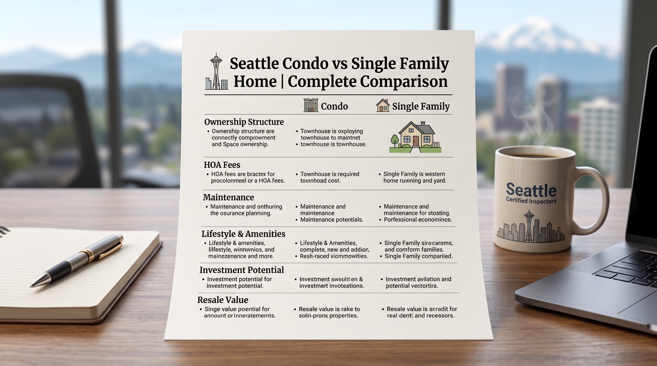 Seattle Condo vs Single Family Home | Complete Comparison header image.