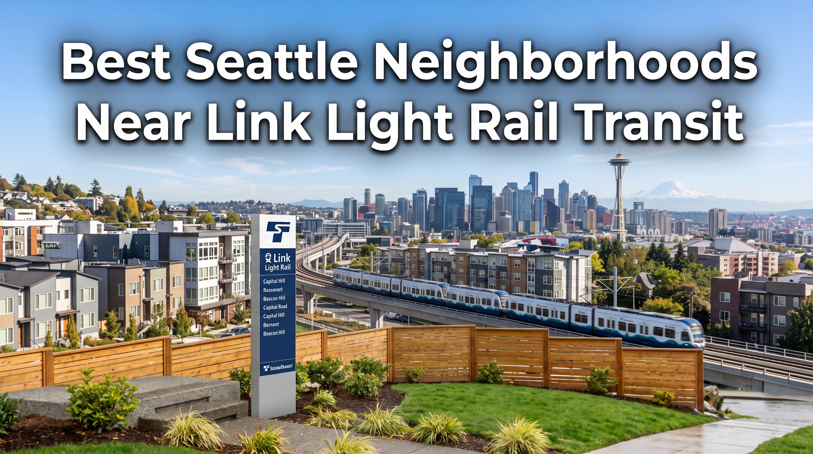 Best Seattle Neighborhoods Near Link Light Rail Transit header image.
