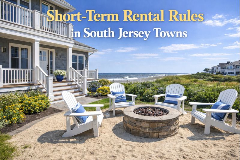 Coastal South Jersey home near the shore with outdoor seating and a welcoming entry, ideal for short-term overlay with “Short-Term Rental Rules in South Jersey Towns”