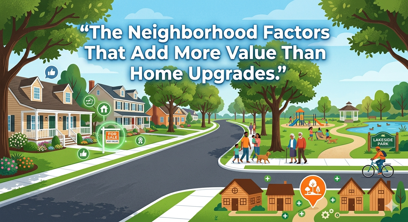 The Neighborhood Factors That Add More Value Than Home Upgrades header image.
