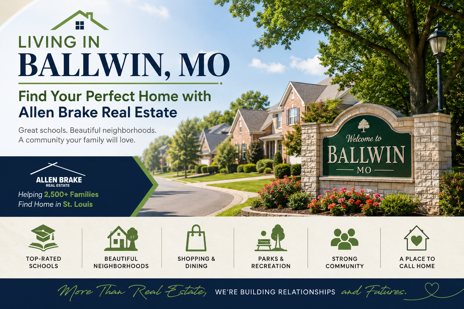 Living in Ballwin, MO: Find Your Perfect Home with Allen Brake Real Estate header image.