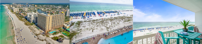 Pelican Beach Resort beachfront condos in Destin Florida overlooking the Gulf of Mexico
